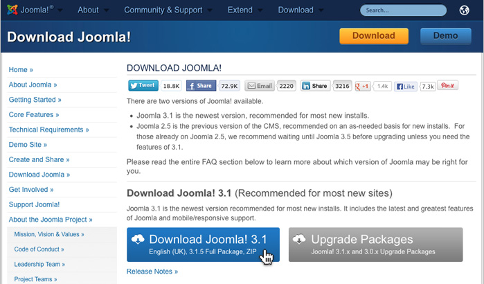 Downloading Joomla!