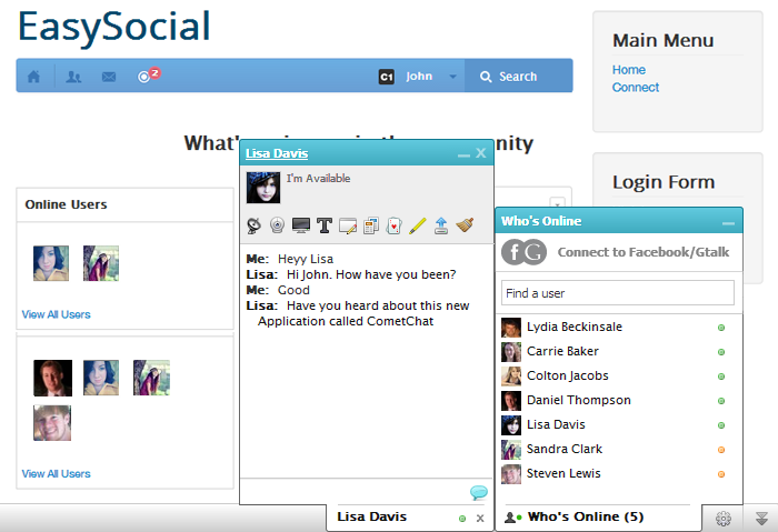 CometChat integrates with EasySocial