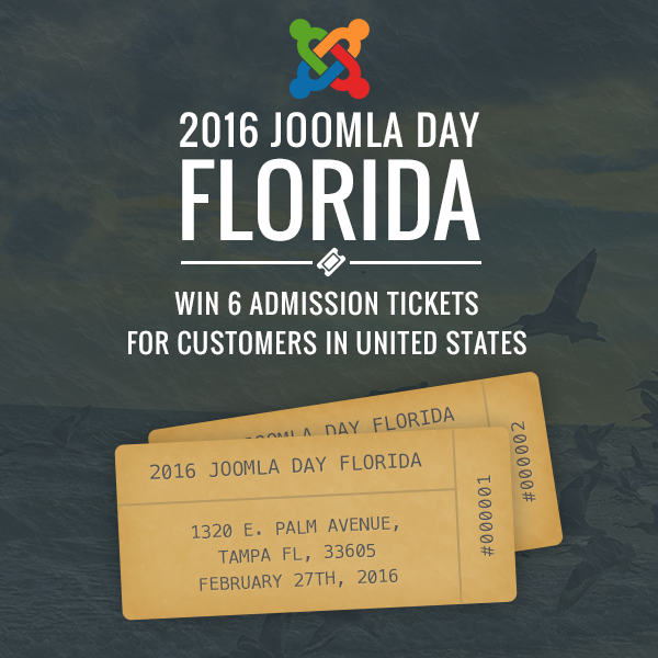 Joomla Day Florida 2016 Admission Tickets Giveaway