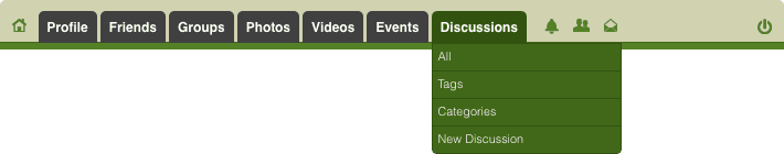 Discussions for JomSocial. EasyDiscuss menu on JomSocial toolbar.