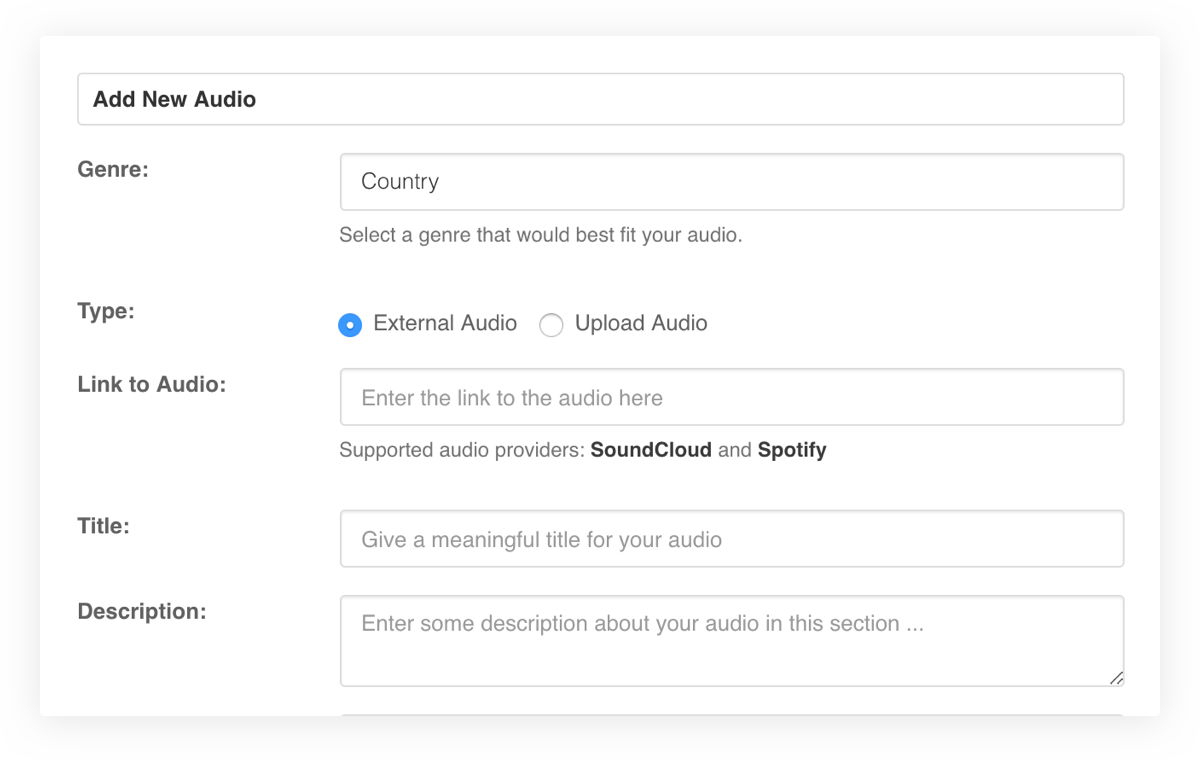 EasySocial - Audio Uploading