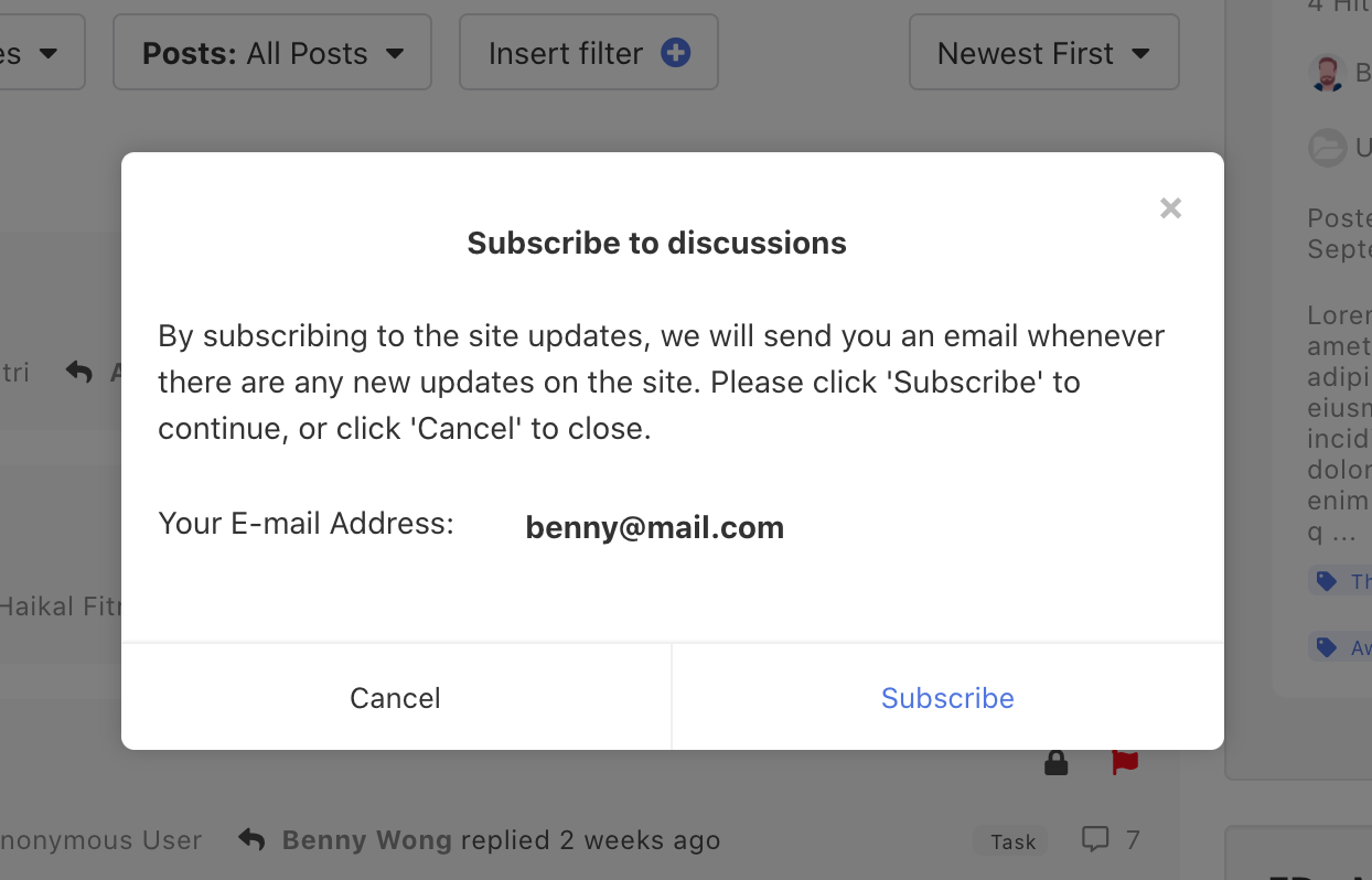 Subscription's Frontend