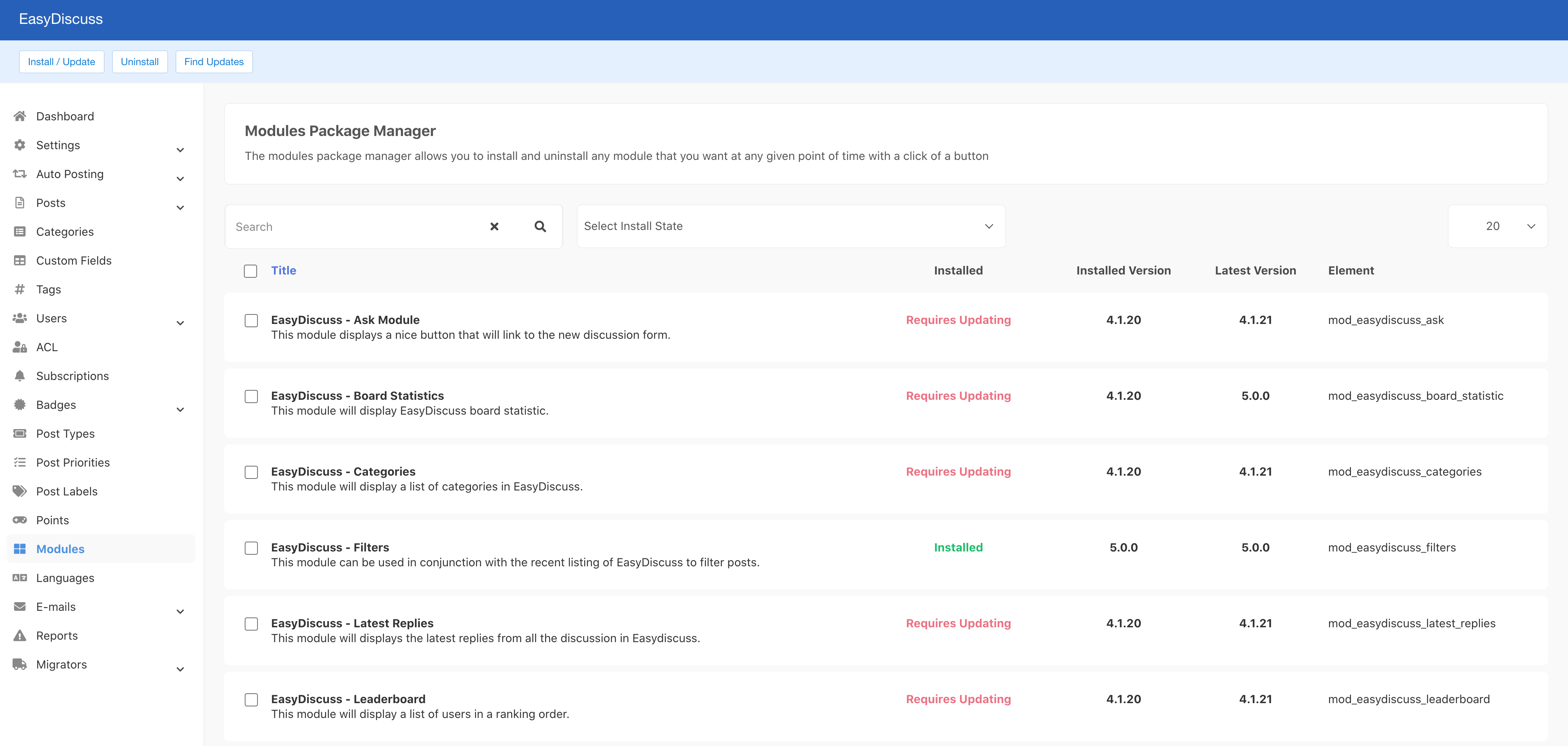 Module Package Manager
