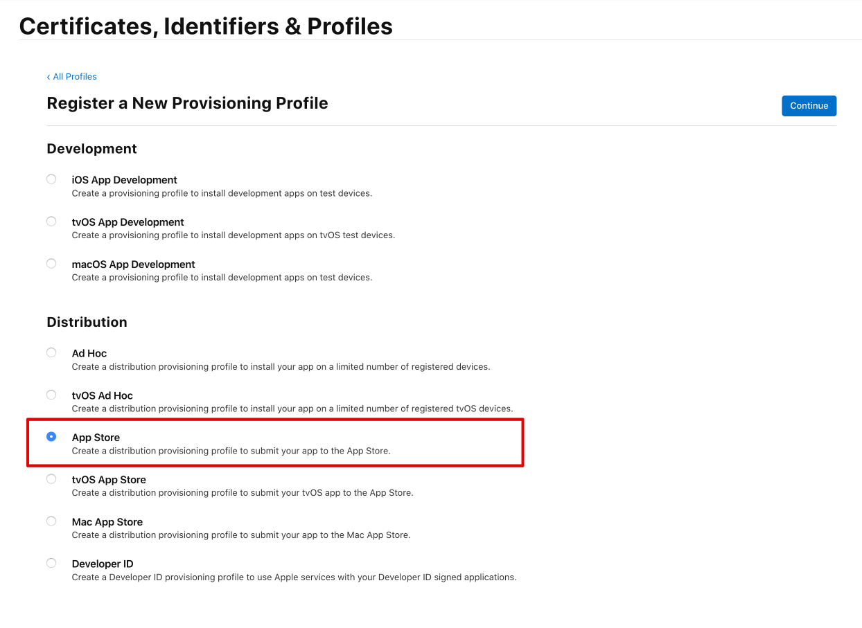 Create Provisioning Profile 2