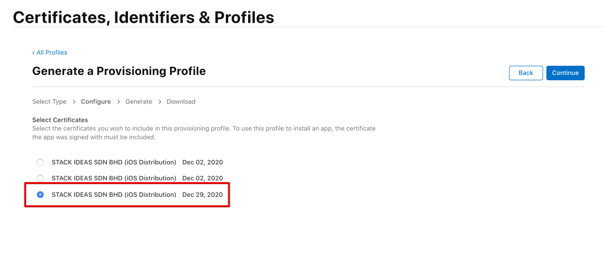 Create Provisioning Profile 4