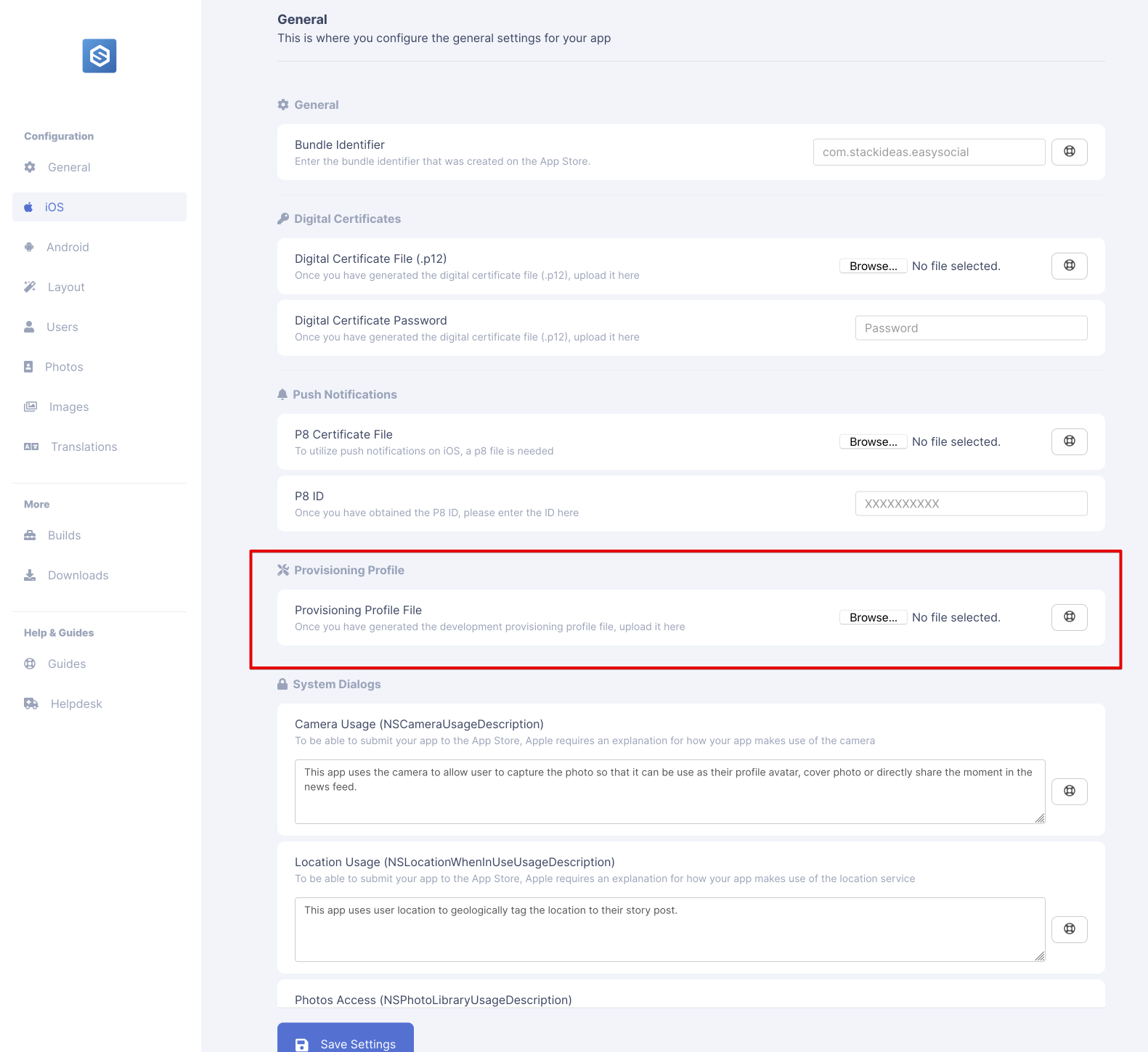 Update Provisioning Profile on Titan