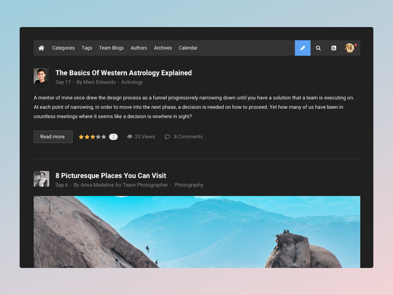 Dark theme for EasyBlog