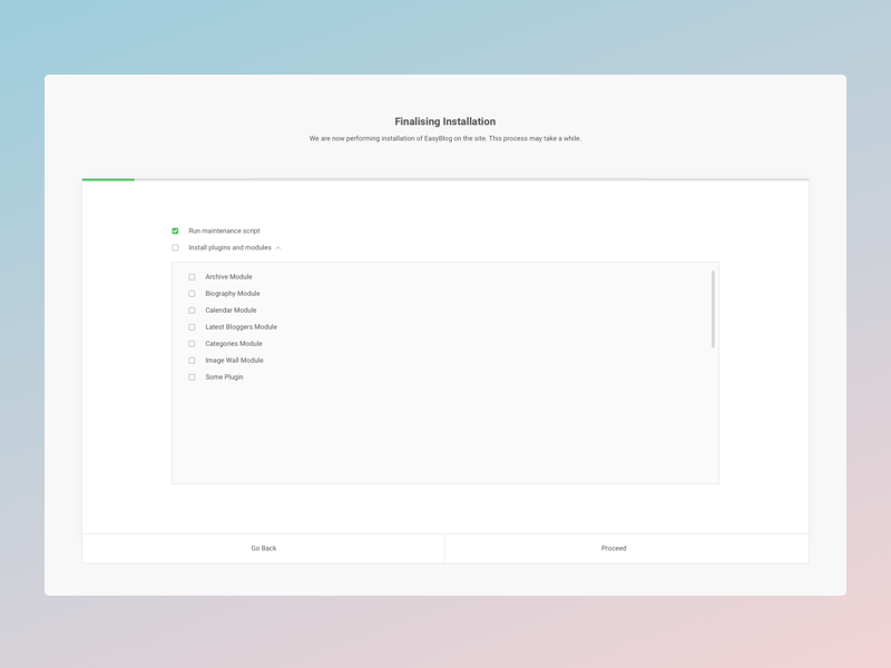 EasyBlog 5.2 finalization screen