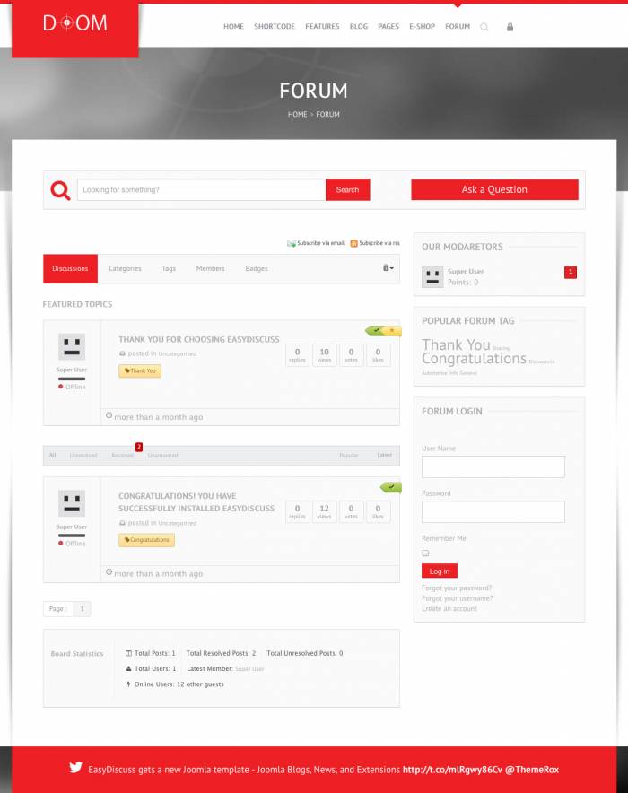 EasyDiscuss gets a new Joomla template
