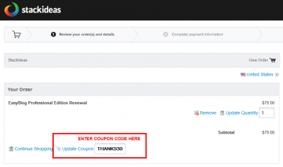 Renew licenses at StackIdeas dashboard