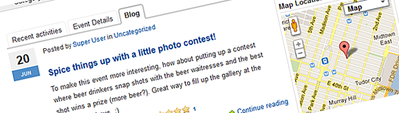 Add blogs into JomSocial Events