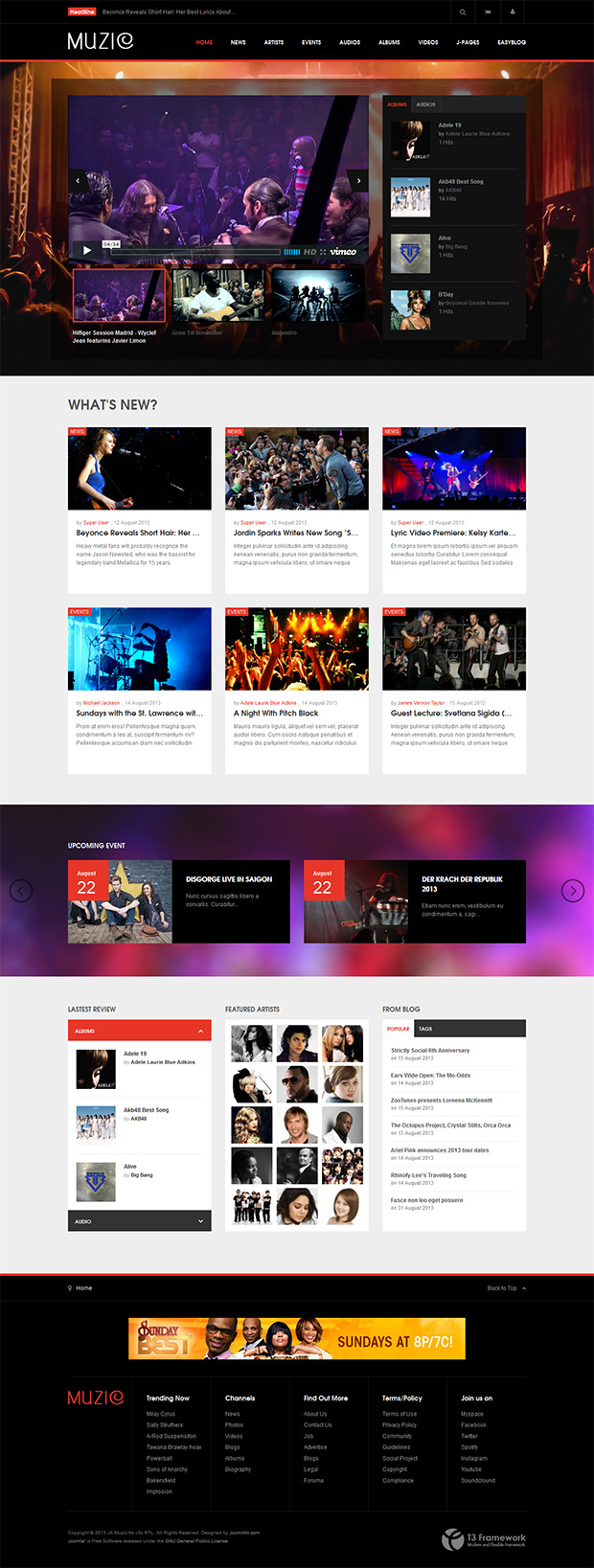 Joomla Template - JA MUZIC Joomla Template - JA MUZIC