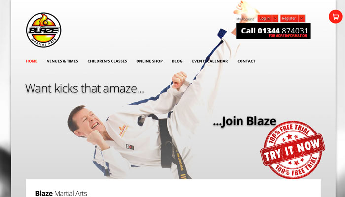 Blaze Martial Arts Trains with EasyBlog