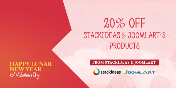 20% Off : Valentine's Offer On All JoomlArt and Stack Ideas's Product