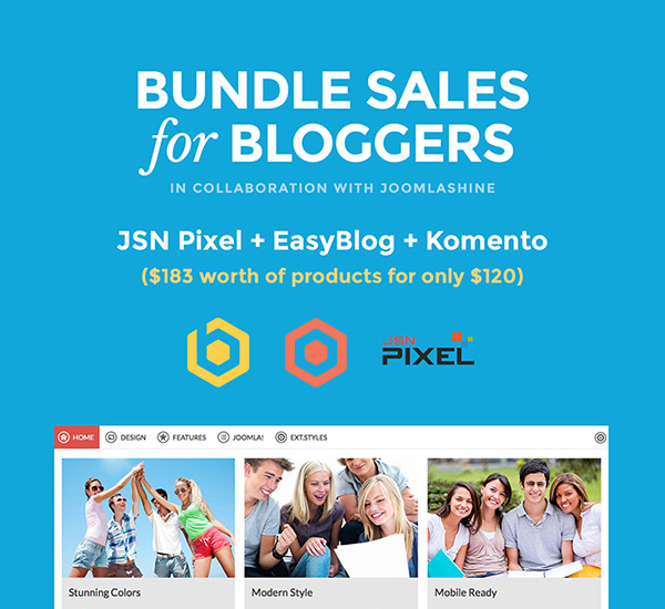 Get the best Joomla blog bundle with JSN Pixel today