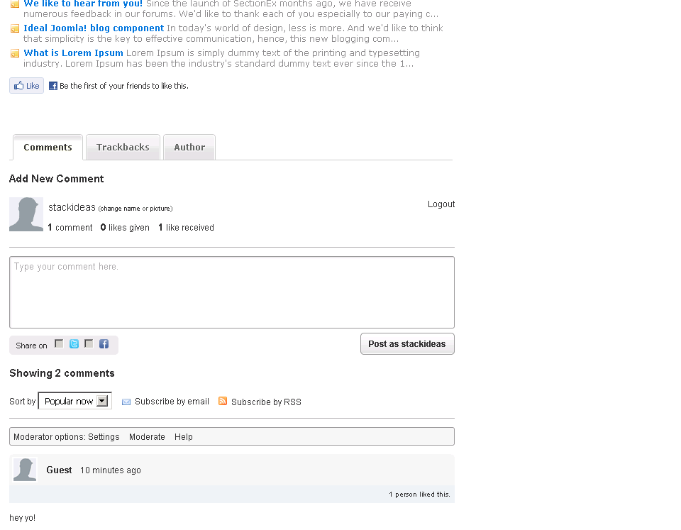 Disqus integrations with EasyBlog