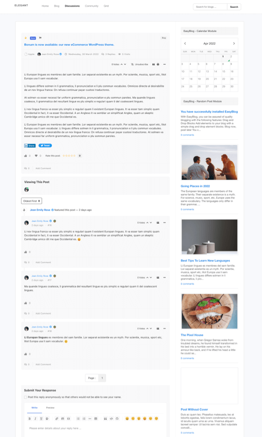 Elegant Joomla! Template