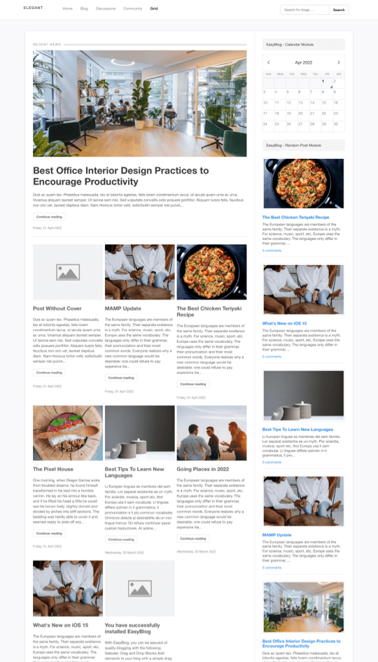 Elegant Joomla! Template