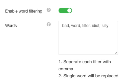 EasyDiscuss Word Filtering