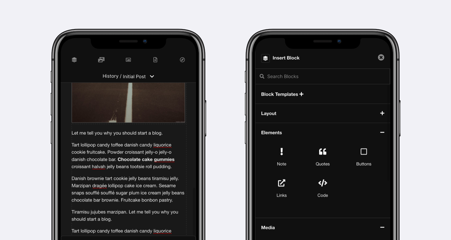 EasyBlog Mobile Dark Mode Screenshot