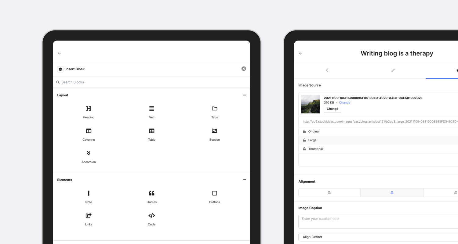 EasyBlog Editor on Tablets Screenshot