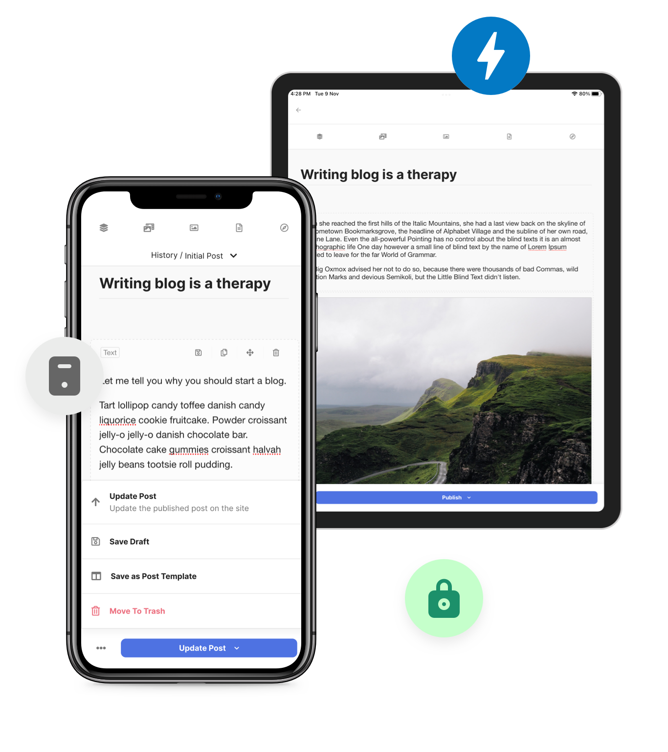 EasyBlog Mobile Features Hero Image