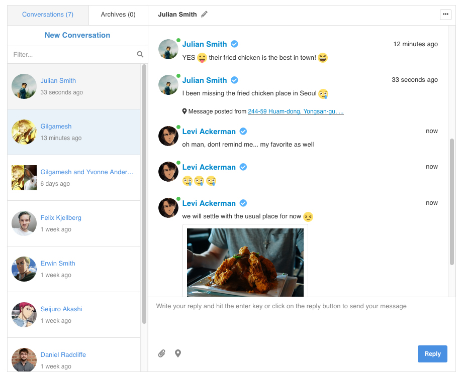 EasySocial - Emoji support in Conversations
