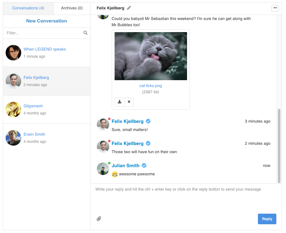 EasySocial - Conversations