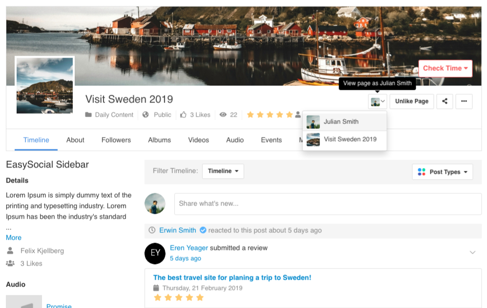 EasySocial - Post Ownership