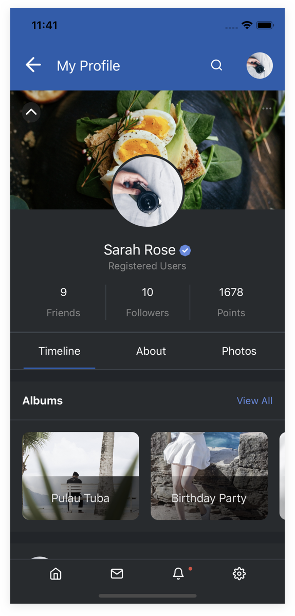 EasySocial Native Preview Dark Profile