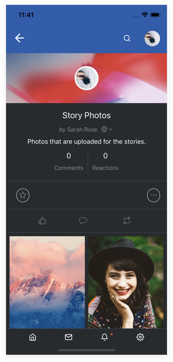 EasySocial Native Preview Dark Album
