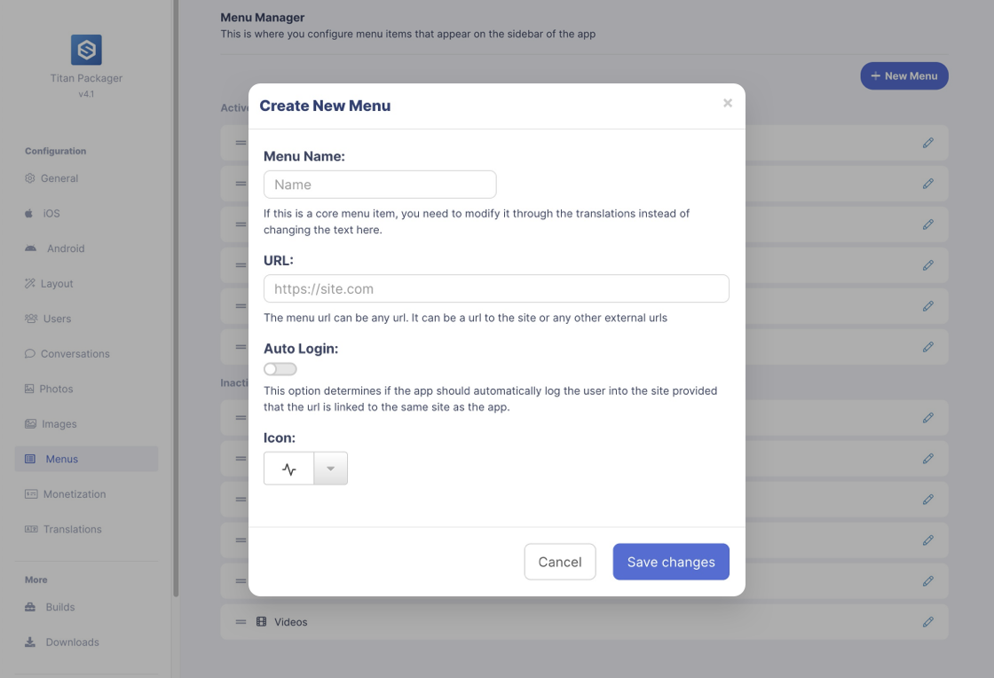 EasySocial Titan App Builder Preview 2