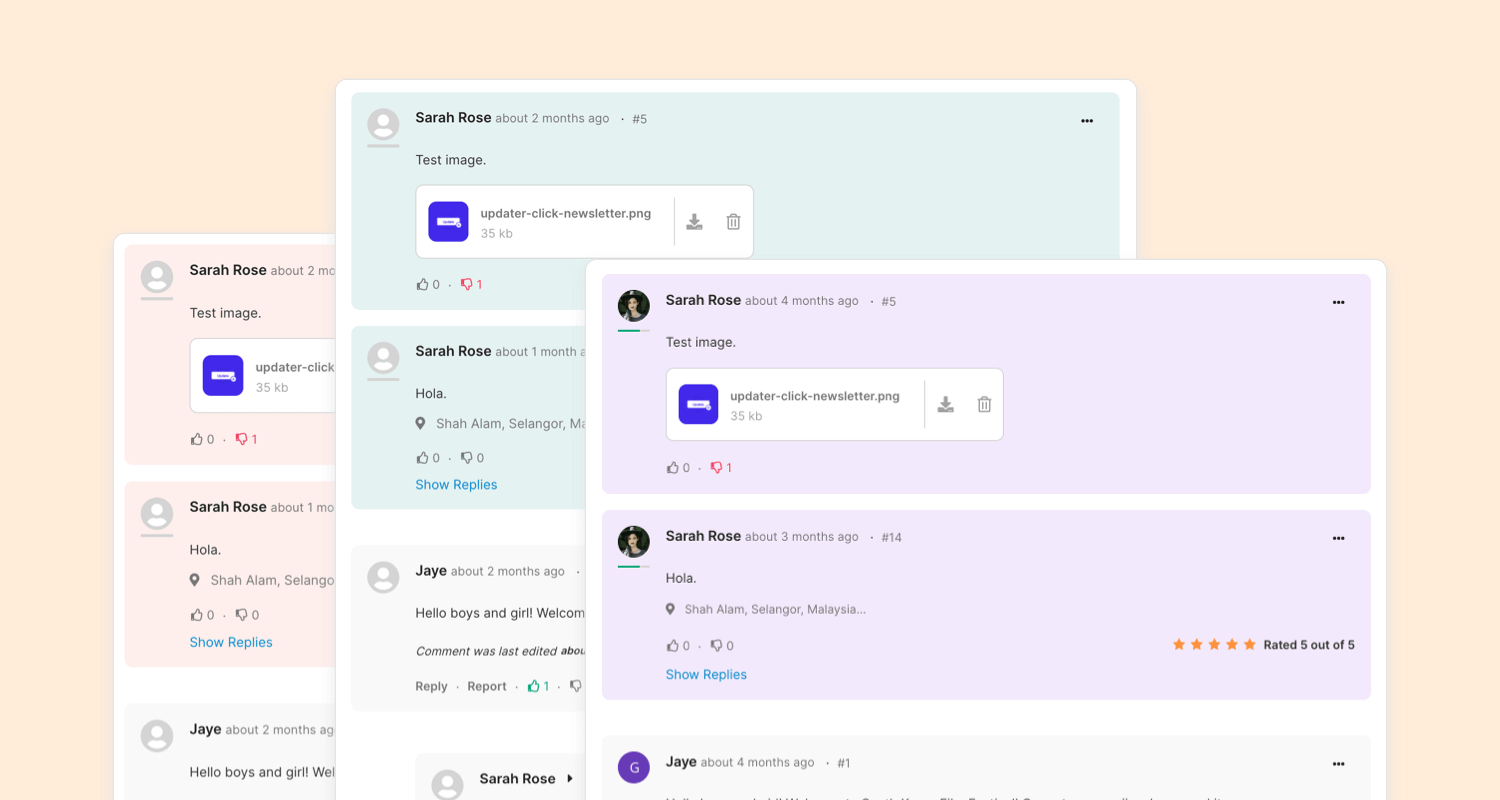 Komento administration accent colors