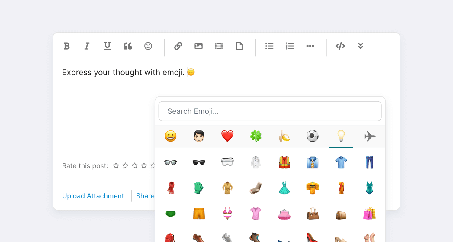 Komento frontend emoji