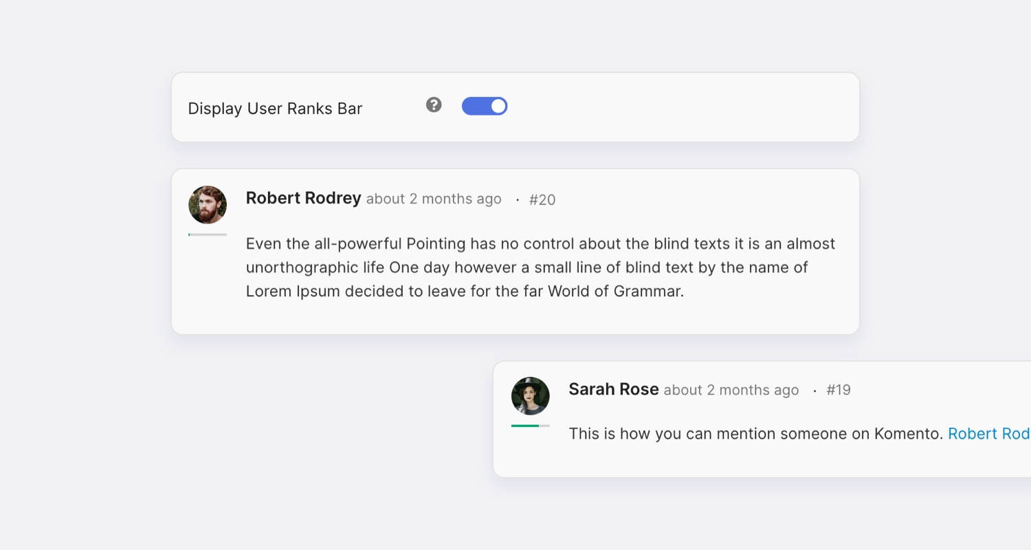 Komento User Ranking