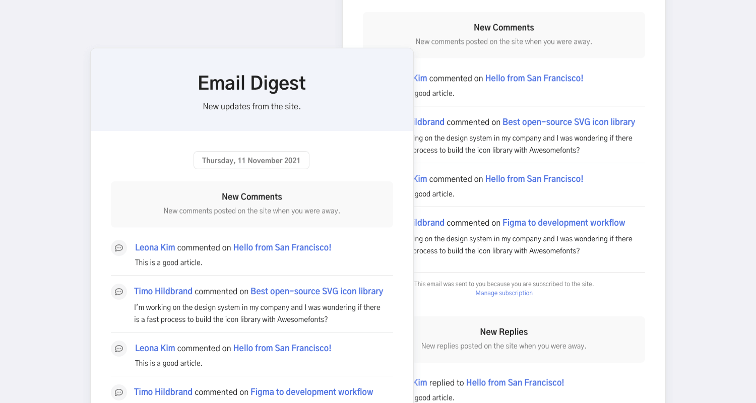 Komento Emails Digest